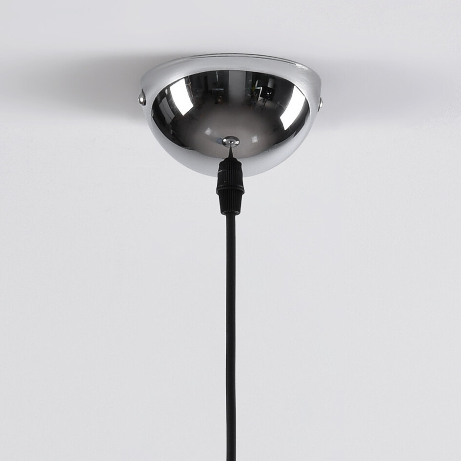 Design lampa wisząca z przydymionego szkła z kulą lustrzaną - London