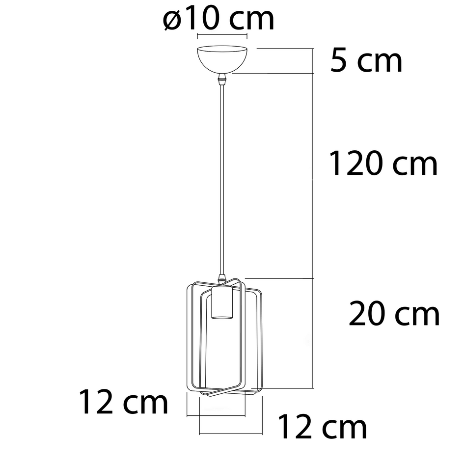 Przemysłowa lampa wisząca czarna ze złocistymi akcentami – Pisa