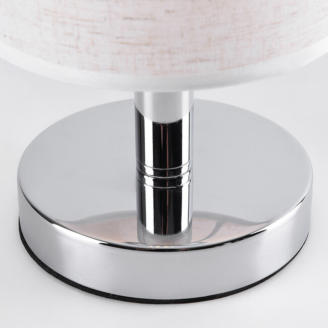 Klasyczna lampka stołowa metalowa z materiałowym kloszem - Utrecht