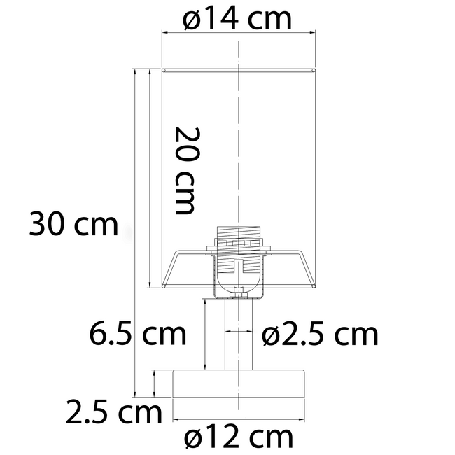 Klasyczna lampka stołowa metalowa z materiałowym kloszem - Utrecht