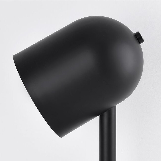 Nowoczesna lampka stołowa czarna z drewnem - Spy