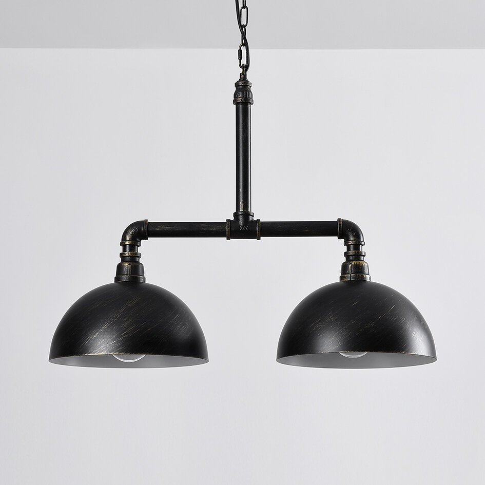 Industrialna lampa wisząca czarna z brązem – Libra
