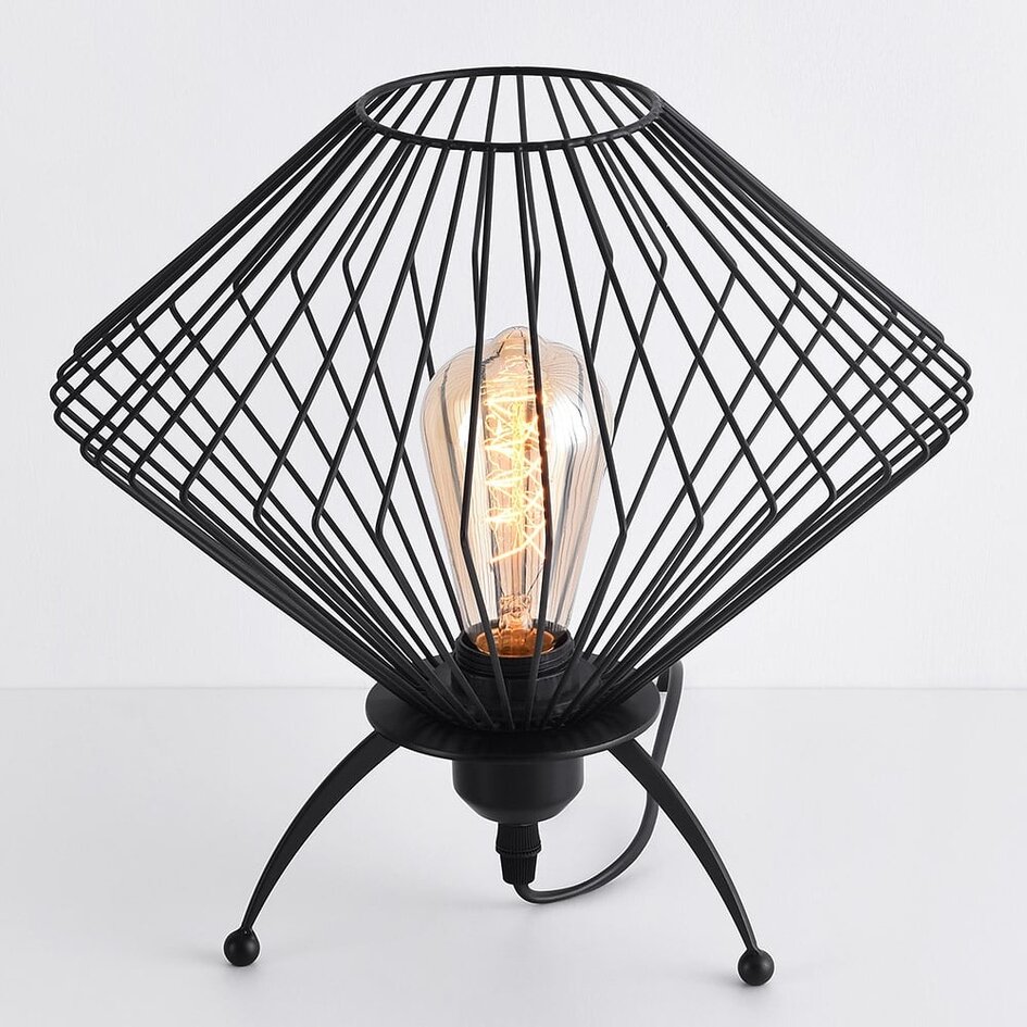 Industrialna lampa stołowa z czarnego metalu - Spider