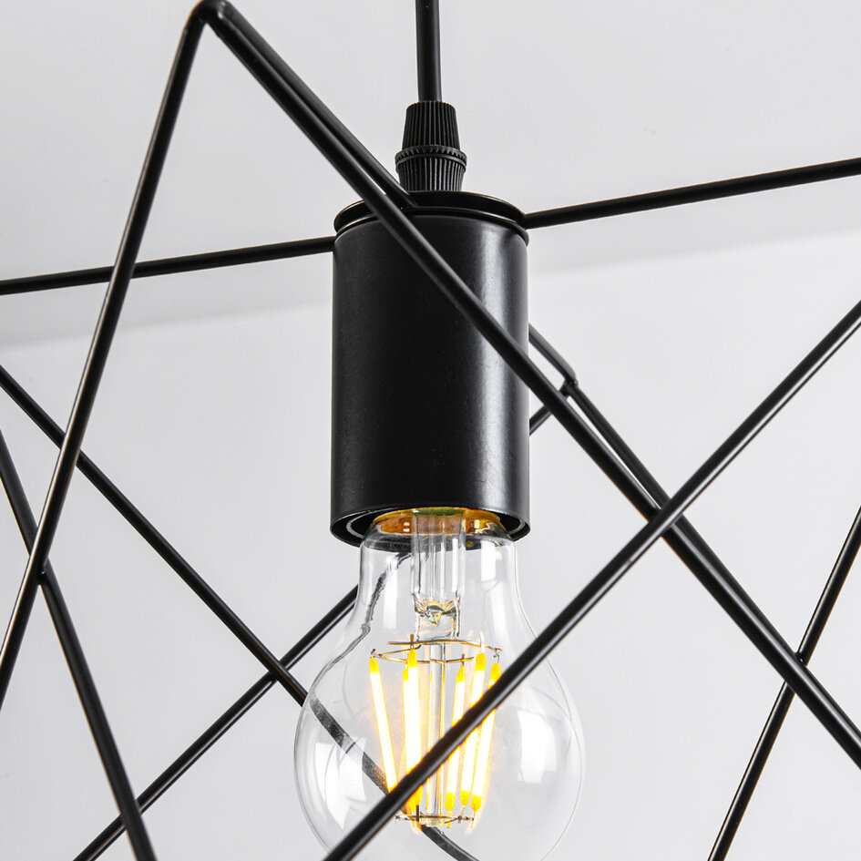 Industrialna lampa wisząca czarny metal – Star