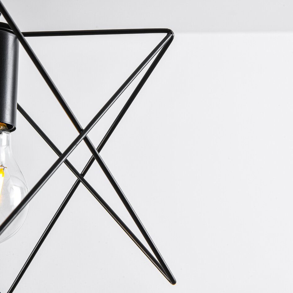 Industrialna lampa wisząca czarny metal – Star