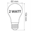 Ciepłe białe lampy LED z dużą mlecznobiałą osłoną, Ø60