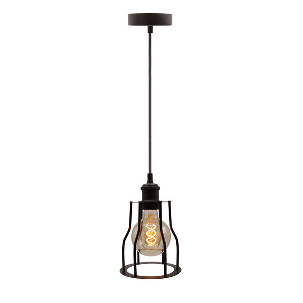 Lampa wisząca Diego z lampą spiralną 5W, szkło bursztynowe, 1800K, Ø95