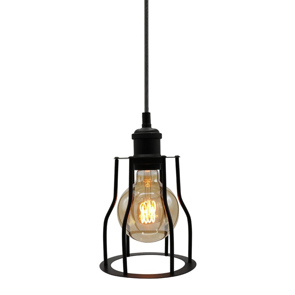 Lampa wisząca Diego z lampą spiralną 5W, szkło bursztynowe, 1800K, Ø95