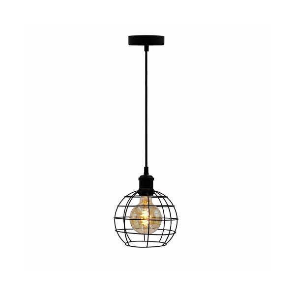 Lampa wisząca Hugo z żarówką spiralną 5 W, Szkło bursztynowe, 1800 K, Ø95