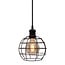 Lampa wisząca Hugo z żarówką spiralną 5W, szkło bursztynowe, 1800K, Ø95 mm