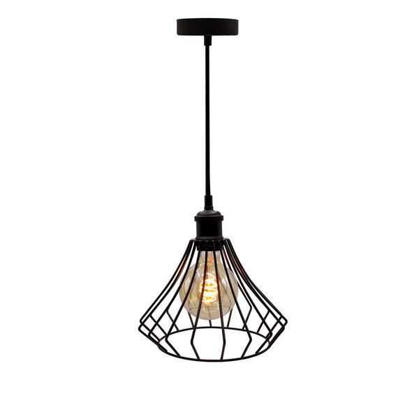 Lampa wisząca Kiki z lampą spiralną 5W, szkło bursztynowe, 1800K, Ø95