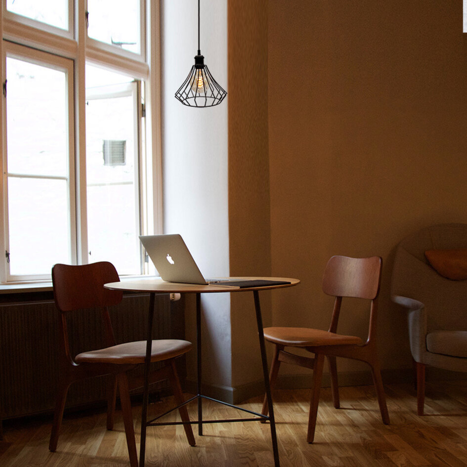 Lampa wisząca Kiki z lampą spiralną 5W, szkło bursztynowe, 1800K, Ø95