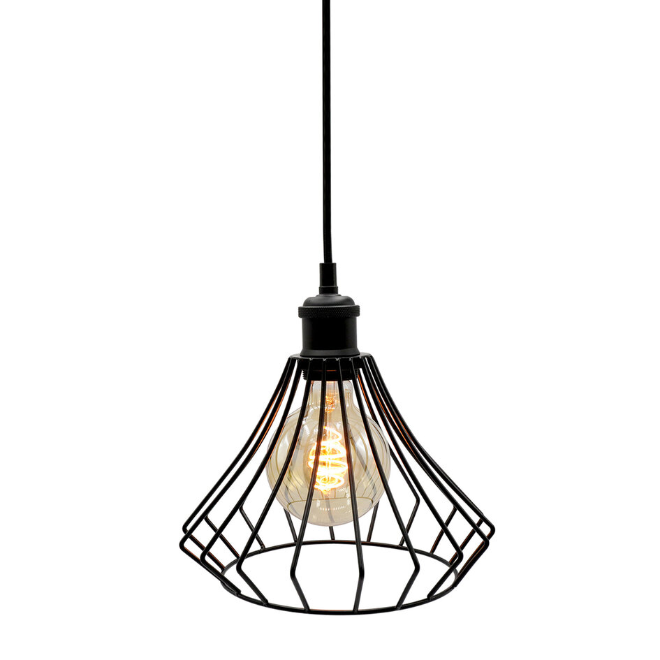 Lampa wisząca Kiki z lampą spiralną 5W, szkło bursztynowe, 1800K, Ø95