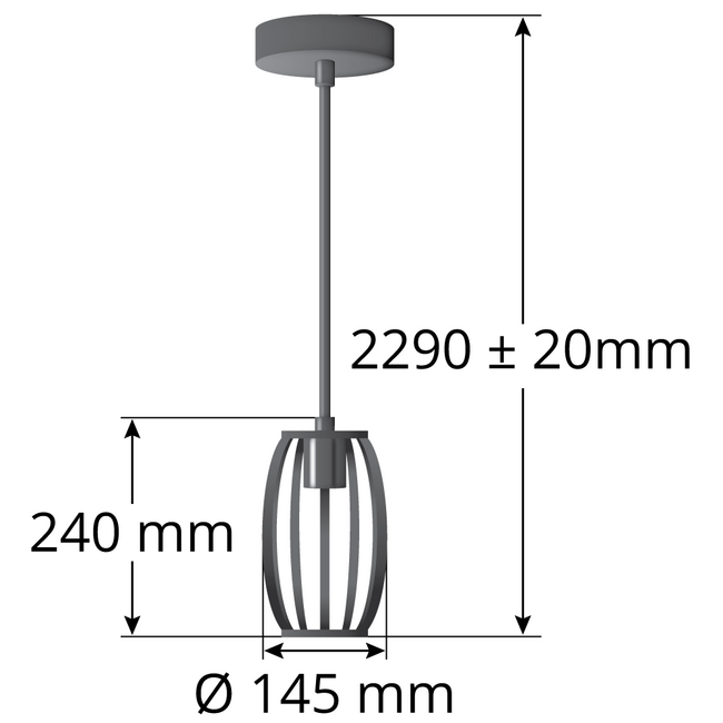 Lampa wisząca Maya z 3-stopniowo ściemnialną lampą