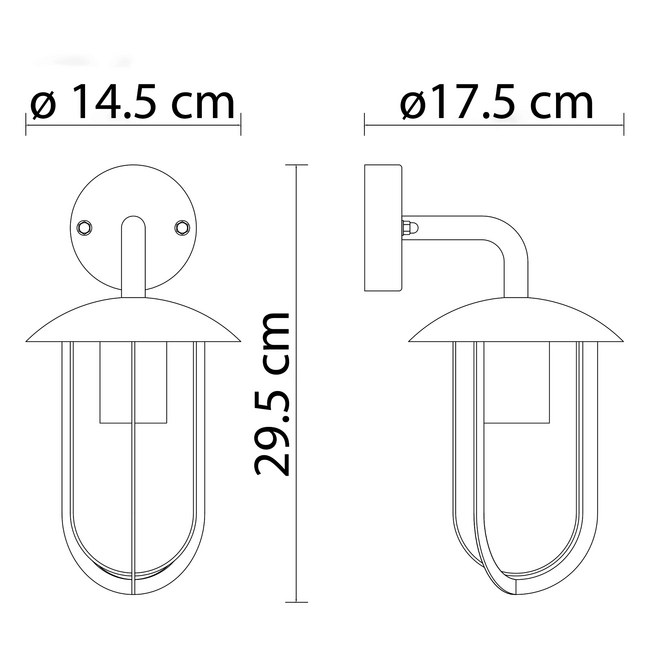 Lampa zewnętrzna wiejska ze stali nierdzewnej Davide - czarna