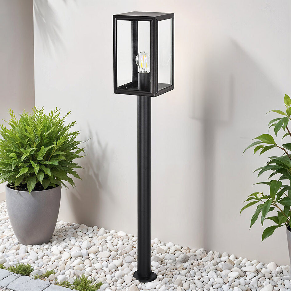Industrialna zewnętrzna lampa podłogowa ze stali nierdzewnej Giovanni - czarna