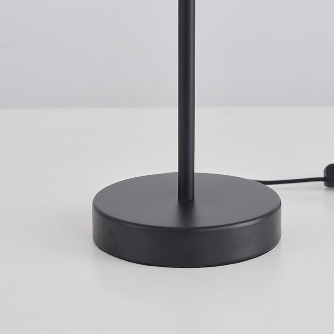 Lampa stołowa Carlie - czarna ze złotem płatkowym