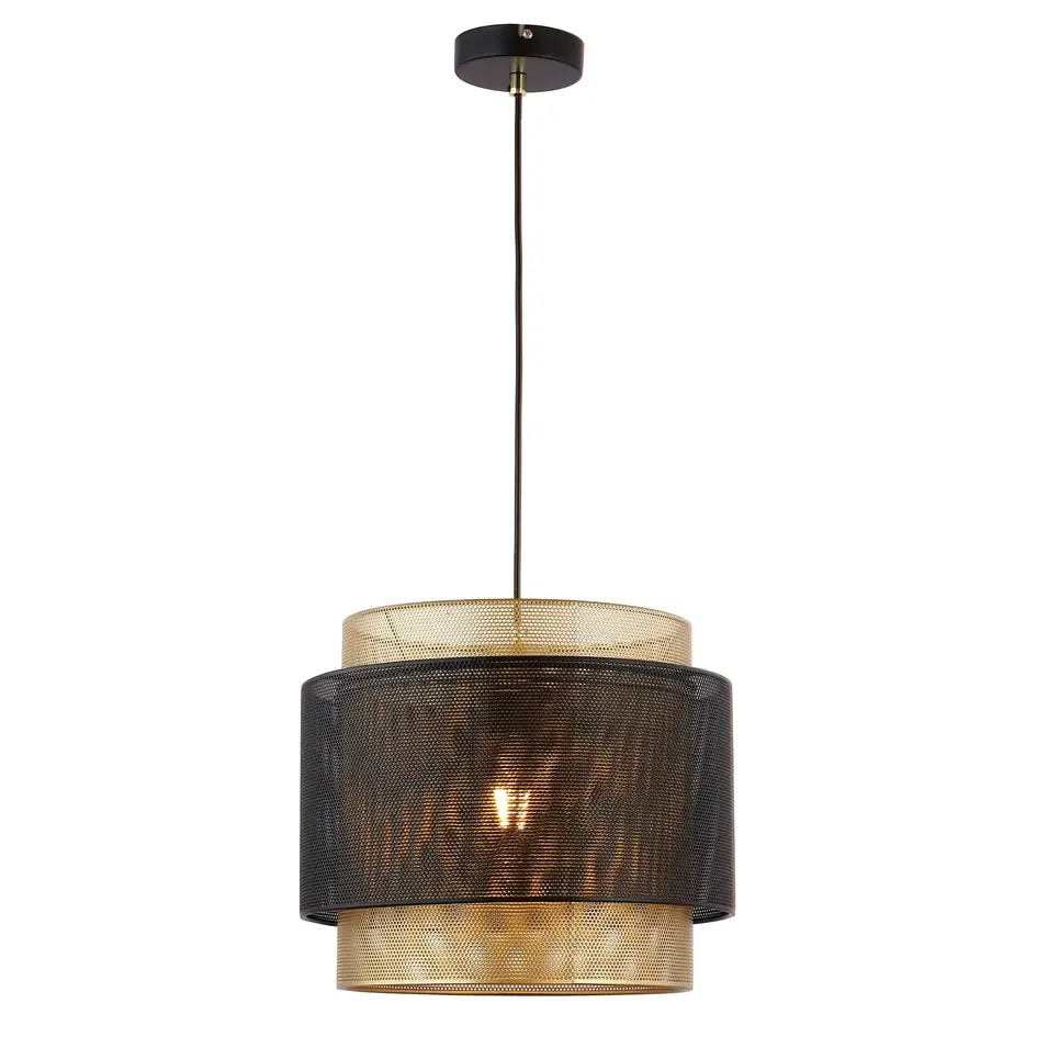 Lampa wisząca Lauren - czarna ze złotem