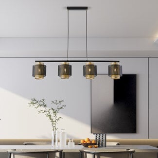 Lampa wisząca Jennifer - czarna ze złotym