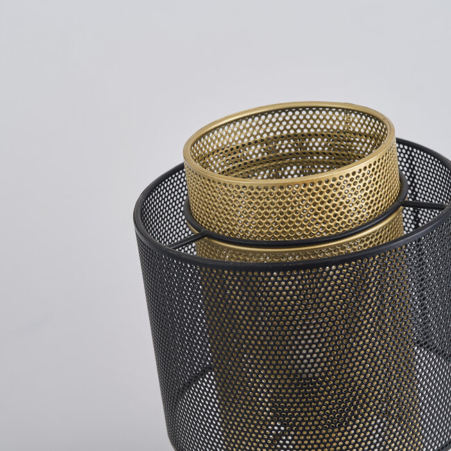 Lampka stołowa Ava - czarna ze złotym