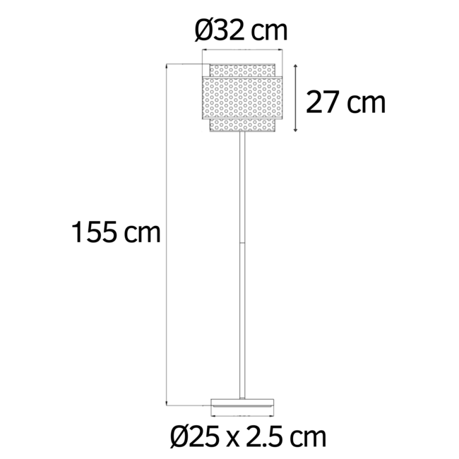 Lampa stojąca złota z czarnym - John