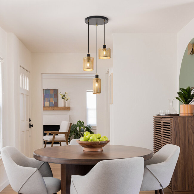 Lampa wisząca Avery - czarna ze złotem