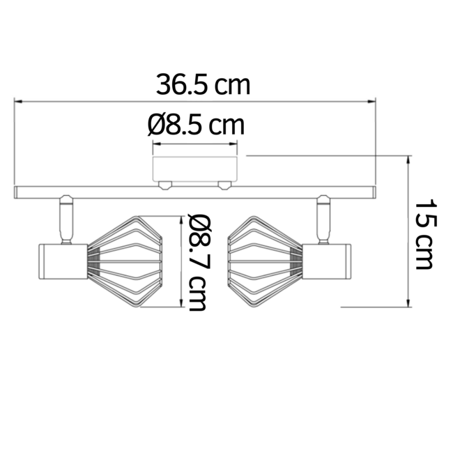 Lampa sufitowa Julia 2 światła - czarna