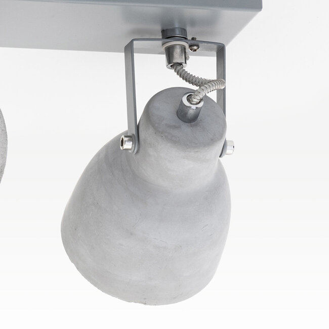 Lampa sufitowa betonowa szara z 2 reflektorami - Arthur
