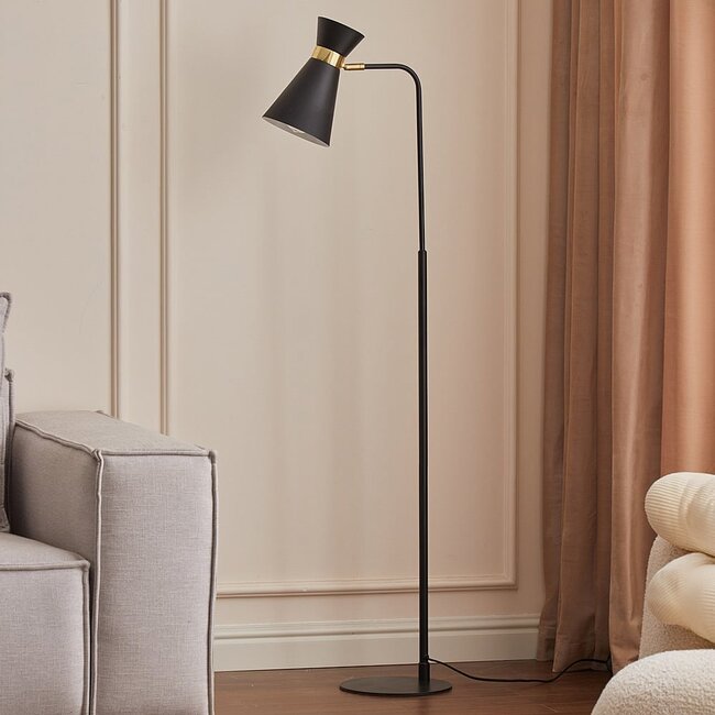 Lampa podłogowa czarno-złota - Alyssa