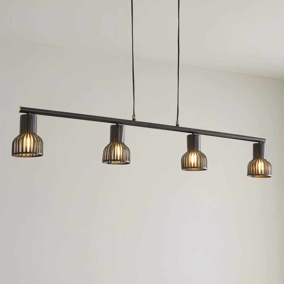 Przemysłowa czarna lampa wisząca - Xavier