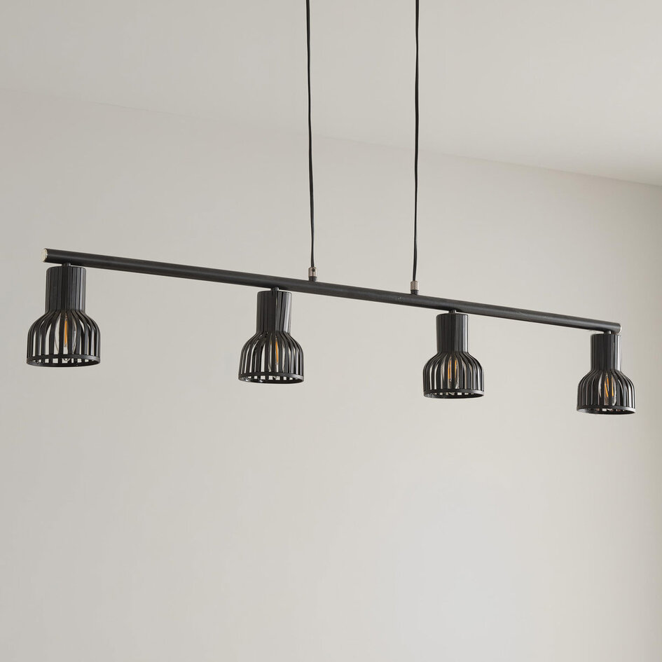 Przemysłowa czarna lampa wisząca - Xavier