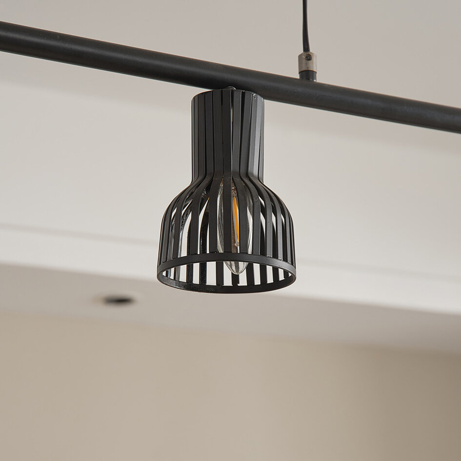 Przemysłowa czarna lampa wisząca - Xavier