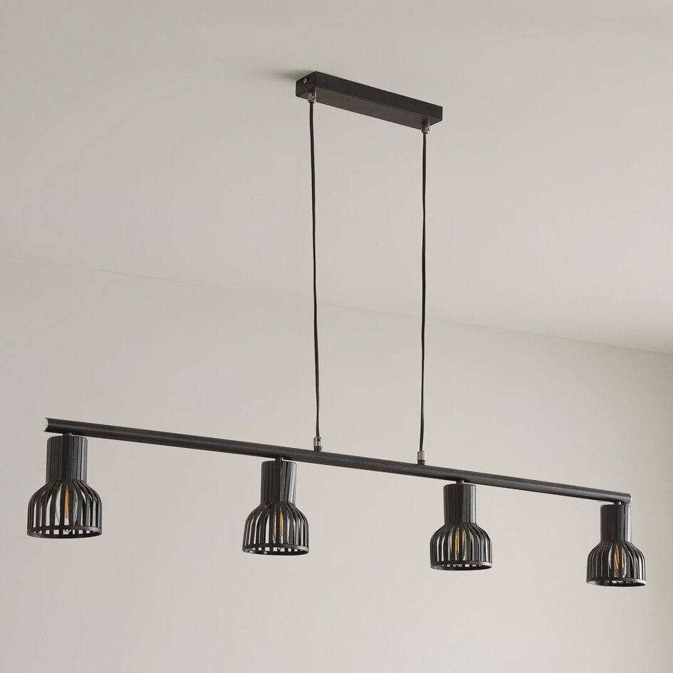 Przemysłowa czarna lampa wisząca - Xavier