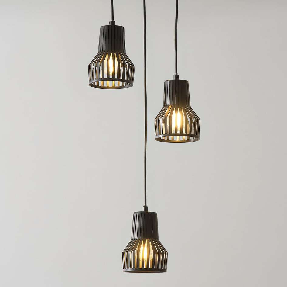 Przemysłowa czarna lampa wisząca - Hailey