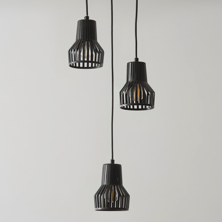 Przemysłowa czarna lampa wisząca - Hailey