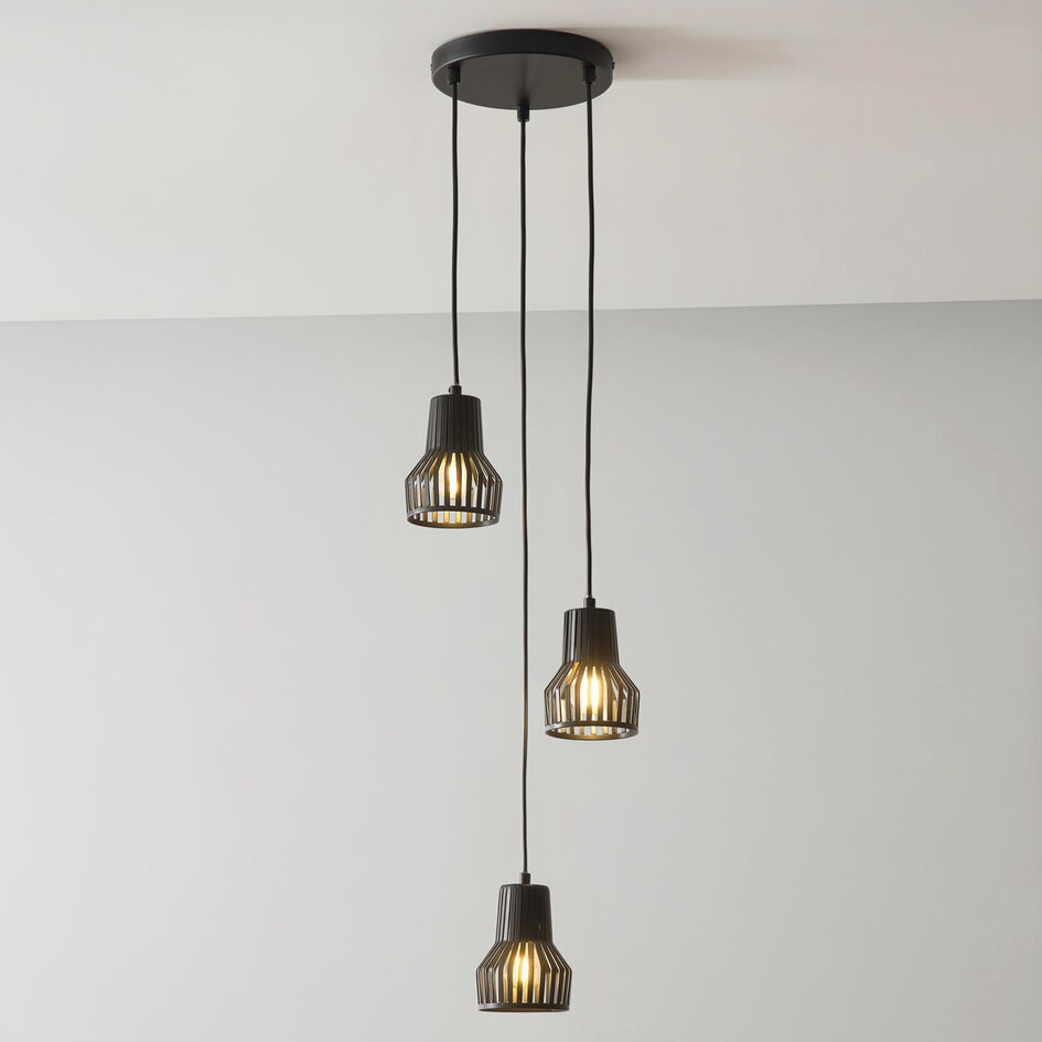 Przemysłowa czarna lampa wisząca - Hailey