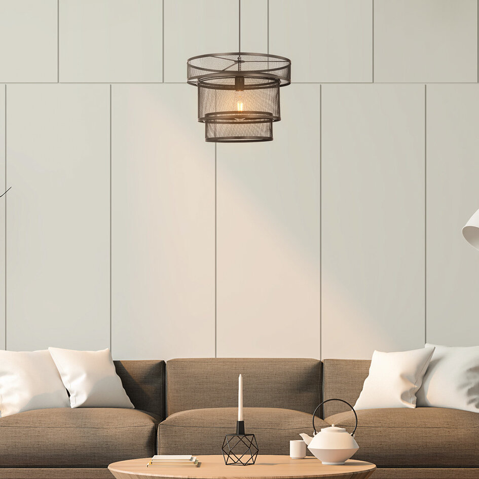 Industrialna lampa wisząca czarny mat - Chloe