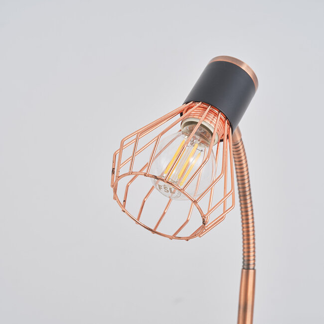 Industrialna lampka stołowa miedziana - Ruby