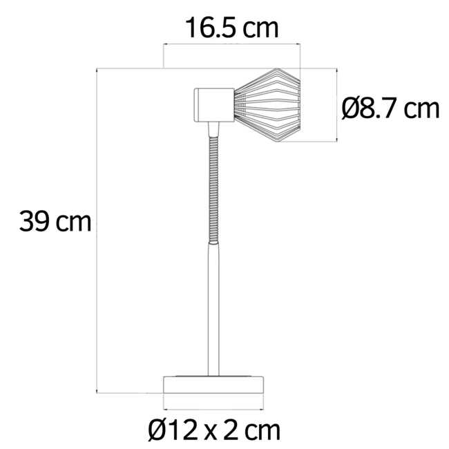Industrialna lampka stołowa miedziana - Ruby
