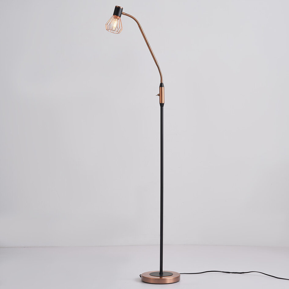 Industrialna lampa stojąca miedziana - Allison