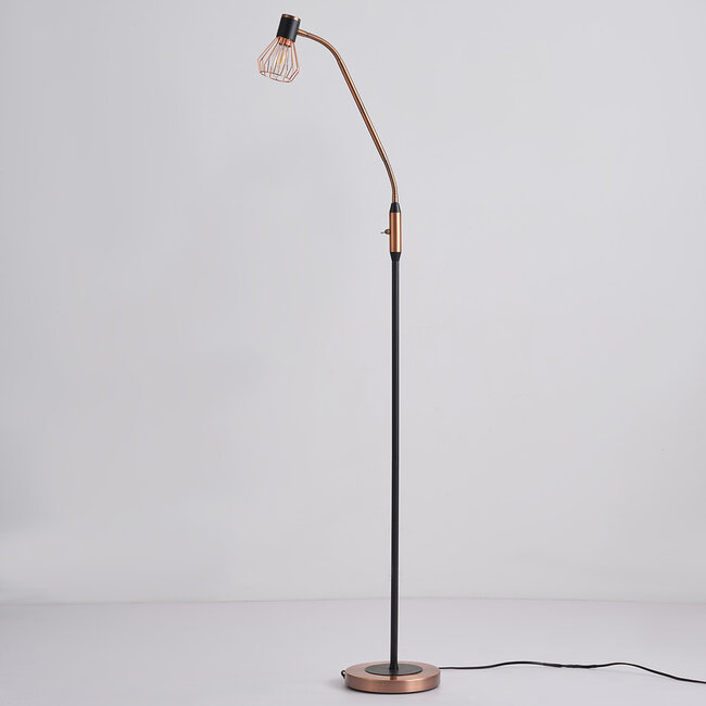 Industrialna lampa stojąca miedziana - Allison