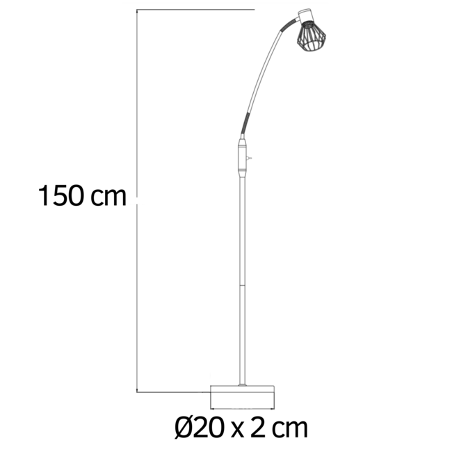 Industrialna lampa stojąca miedziana - Allison