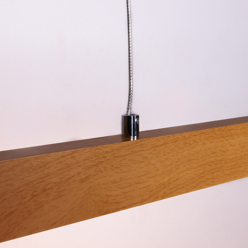 Minimalistyczna lampa wisząca Ami ze zintegrowanymi 3-stopniowo ściemnialnymi diodami LED - imitacja drewna
