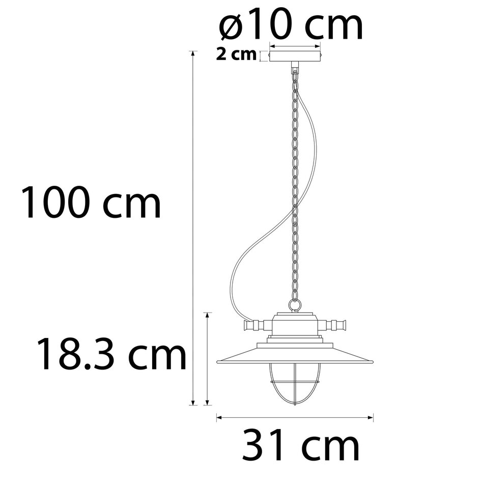 Industrialna lampa wisząca - Fender (Gniazdko E27)