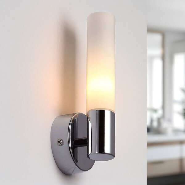 Design kinkiet łazienkowy matowe szkło, IP44 - Amaya