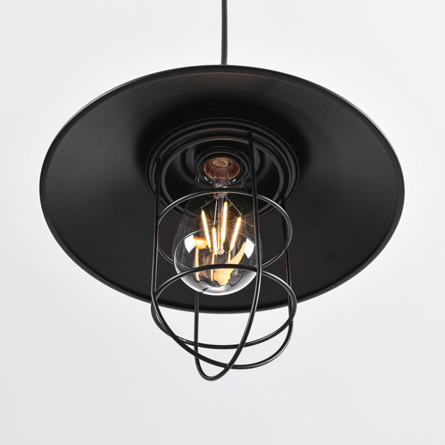 Industrialna lampa wisząca z czarnej stali - Kijów