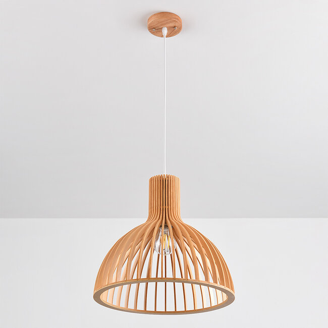 Drewniana lampa wisząca – Bali