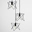 Lampa wisząca Star – industrialna, trzypunktowa, z czarnego metalu