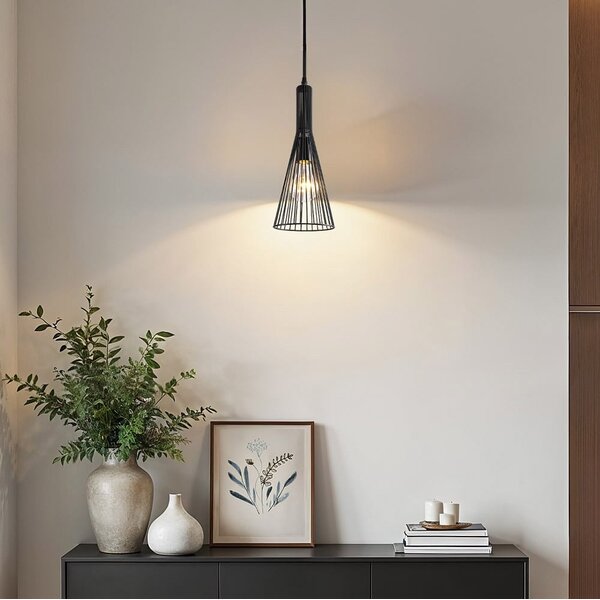 Przemysłowa lampa wisząca czarny metal – Sofia