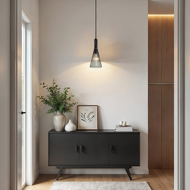 Przemysłowa lampa wisząca czarny metal – Sofia